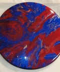 15 Inch Resin Art Dope Lazy Susan Spins 360 Degrees For Dining Table And Kitchen Countertop Decor Tray With Wood Base Centerpiece