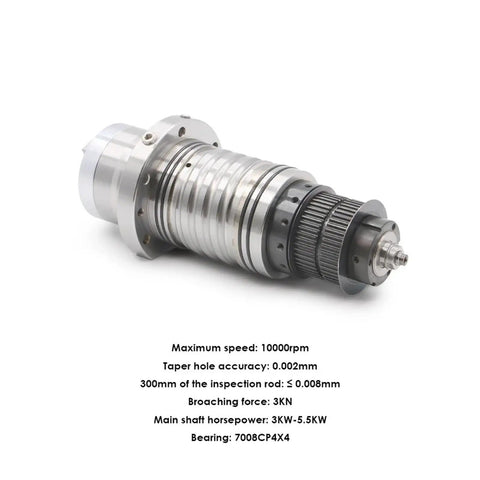 Hardworking Water Cooled CNC Router Spindle Motor 3KW To 5.5KW With BT30 Taper And 10000 RPM High Speed showing precision engineering details.