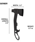 Hatchet Keychain Dope Three In One Multitool For Everyday Carry With Bottle Opener Flathead Driver And Package Opener Clips To Pocket Or Keychain Stainless Steel EDC Gear, dimensions labeled