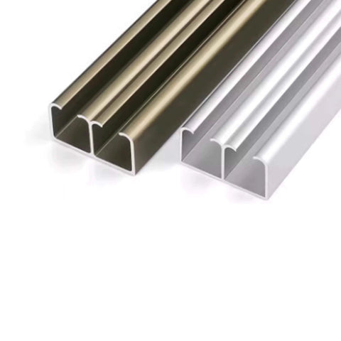 Sliding Double Track Barn Door Hardware Kit for Ceiling Mount and Pocket Door Rails, brown finish and silver finish tracks