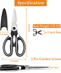 2 Piece Garden Shears And Flower Scissors Set With 2.5mm Thick Stainless Steel Blades, specifications and dimensions