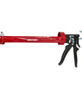 Beefy Heavy Duty Caulk Gun Dispenser With 12:1 Thrust, red barrel, black handle, for 29-ounce cartridges, dripless design