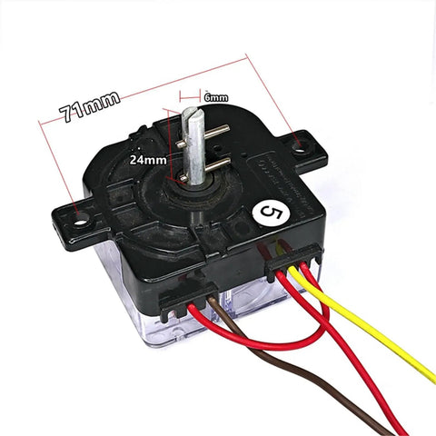15 Minute Mechanical Timer Switch With Knob For Semi Automatic Twin Tub Washer Parts 3 Wire Precise Time Setting Easy To Install Durable Replacement That Makes DIY Easy And Keeps Overwashing In Check, 71mm black timer