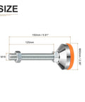 Tough As Nails Carbon Steel Swivel Leveling Feet M16 Thread Adjustable Mounting Hardware, shown with dimensions 150mm length, 120mm thread.
