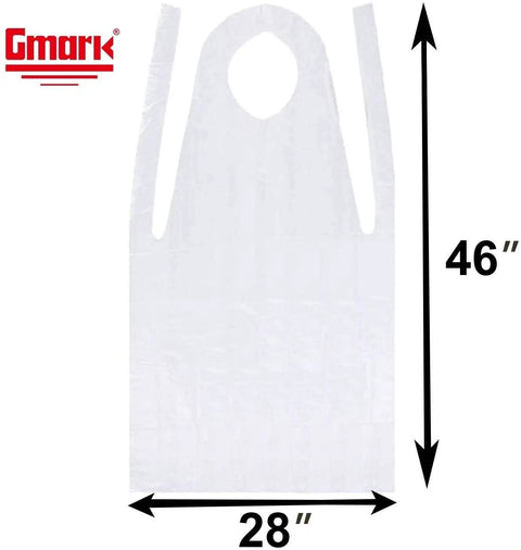 Poly Disposable Apron Individually Wrapped 40 Count Waterproof PE From Neck To Knee Full Size Bib Type 28 Inches By 46 Inches Ideal For Food Prep Cooking And Grilling Mess Free Cleanup