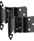 Thirty Pack Fifteen Pairs Hella Sturdy 3/8 Inch Inset Self Closing Cabinet Hinges Matte Black Hardware For Face Frame Doors with soft close mechanism.