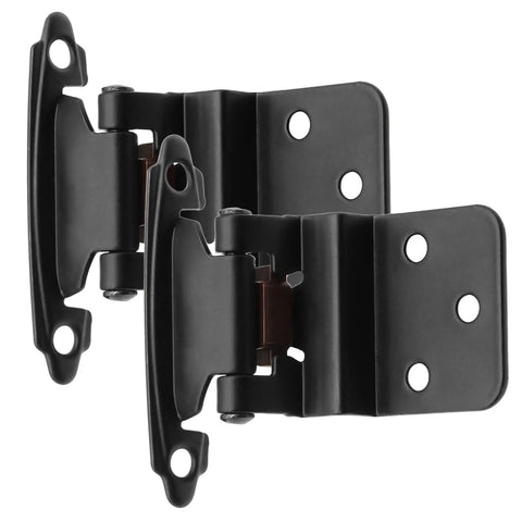 Thirty Pack Fifteen Pairs Hella Sturdy 3/8 Inch Inset Self Closing Cabinet Hinges Matte Black Hardware For Face Frame Doors with soft close mechanism.