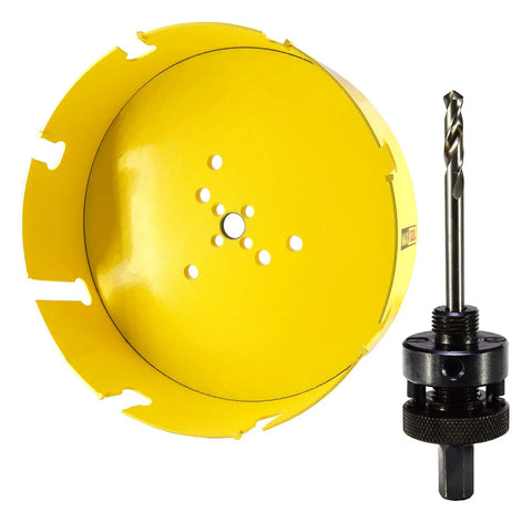 8-1/16-Inch Carbide Tipped Hole Saw Kit With 205mm Tungsten Teeth, 2.25-Inch Cutting Depth, 5/8-18 Arbor, And Pilot Drill