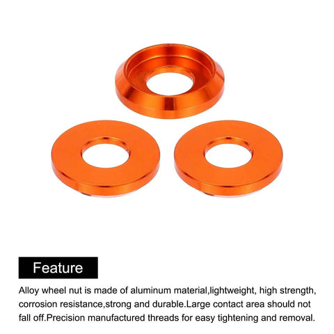 Orange Aluminum M5 Cone Cup Countersunk Washers With 5mm Hole And 12mm Outer Diameter 2.3mm Thick Gaskets For RC FPV Drones PC Mechanical Parts Pack Of 20