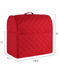 Heavy Duty Stand Mixer Cover for Tilt Head and Bowl Lift Models, Waterproof Interior, Red, 3 Accessory Pockets, Side View