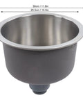 Mini Round Stainless Steel Kitchen Sink Bar Basin With Drainpipe Fitting 30cm Diameter Compact Drop In Mount Durable Rust"}