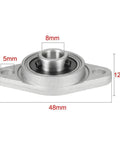 8Pcs Heavy Duty Pillow Block Bearings 8mm Bore Zinc Alloy Housing Rhombic Flange Self Aligning Industrial Equipment Parts Pro Build Quality Works For Motor Machinery Loads Reliable Daily Grind Support System Shop Setup Looks Rad Smooth Forever, 8mm bore, 48mm base