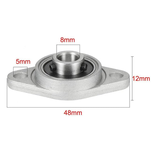 8Pcs Heavy Duty Pillow Block Bearings 8mm Bore Zinc Alloy Housing Rhombic Flange Self Aligning Industrial Equipment Parts Pro Build Quality Works For Motor Machinery Loads Reliable Daily Grind Support System Shop Setup Looks Rad Smooth Forever, 8mm bore, 48mm base