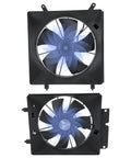 Direct Swap Radiator Cooling Fan And AC Condenser Assembly For Honda Crv 2002 To 2006 showing dual cooling fans for efficient heat management.