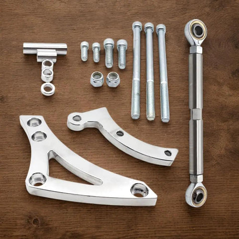 Precision 6061 Billet Aluminum Small Block Alternator Mount Bracket Kit Fits 318 340 360 Engines For Hot Rod Resto Mods Muscle Car Builds Durable Hardware Ensures Smooth Performance Reliable Operation For Classic Rides And Street Machines.