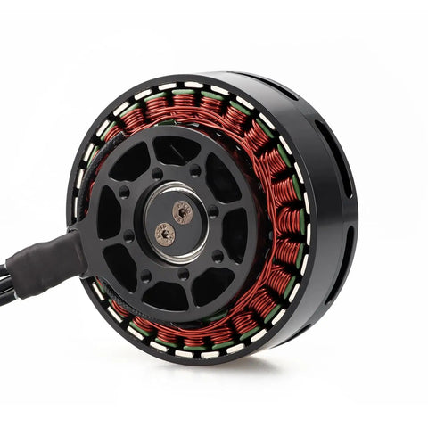 Workhorse Brushless Motor Built For Serious UAV Drones eVTOL Fixed Wing And Multirotor Quadcopters providing detailed view of coils and rotor.