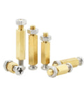 Brass Board Rack Stud Kit With Hex Spacers And M3-M6 Threaded Nuts For PC Motherboard Mounts 28mm Cap Includes Brass And 304 Stainless Steel Nuts 5Pcs Easy Hot Melt Knurl Inserts For DIY Electronics, brass hex standoffs