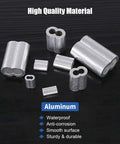 315 Piece Aluminum Crimping Loop Sleeve Ferrule Kit for Wire Rope and Cable Ends with 8 Sizes from M1.2 to M6 shown.