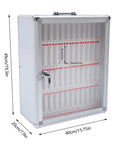 Heavy Duty Cell Phone Locker For Classrooms 48 Slot Portable Storage Cabinet in white aluminum with key lock.