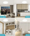 Non Dimmable 18W 1650LM 5000K Daylight Flush Mount LED Ceiling Light 9.5 Inch in various room settings