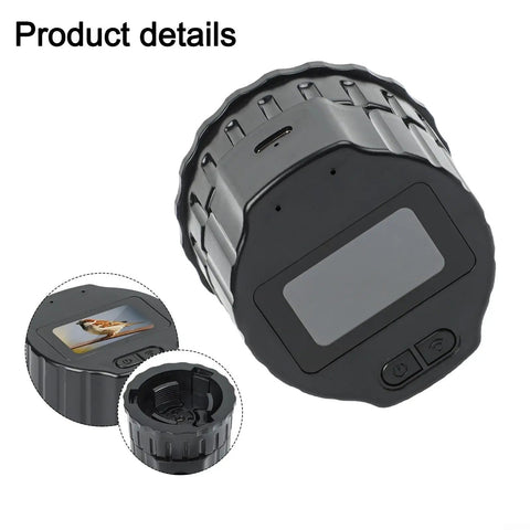 Telescope Camera Eyepiece With 1.5 Inch TFT Screen For 1080P Video Recording, black compact design, close-up view, with controls.