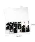 External Retaining Snap Ring Kit with 328 Pieces Steel Assortment 1.5mm to 22mm in Transparent Organizer for Auto and Machinery Use