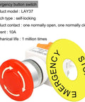 4 Pack Latching Emergency Stop Push Button Switch Kit 22mm Panel Mount Red Mushroom Cap 1NO 1NC DPST IP55 600V 10A Heavy Duty