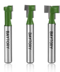 Keyhole Router Bits Set for Wood With One Quarter Inch Shank, Blade Diameters Five Sixteenths, Three Eighths and One Half Inch