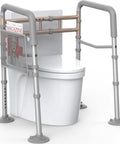 Stand Alone Toilet Safety Rail With Adjustable Width And Height Fits Any Toilet Folding Handrails For Elderly And Disabled