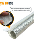Self Closed Aluminum Heat Shield Sleeve 6mm One Quarter Inch, 39 Inch Length, open structure detail and protective material
