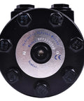 Front view of 4-Bolt Hydraulic Motor CM004P Built Tough High-Torque Industrial Powerhouse with visible bolts and model number