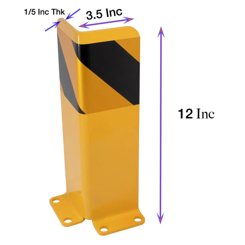 Tough As Nails Heavy Duty Steel Pallet Rack Post Protectors 4 Pack With Anchor Bolts And Floor Mount Forklift Impact Shields For Warehouse Safety Operations