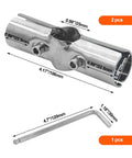 ZHSLDQ pipe clamp joint connector set for 1 in (25 mm) OD tubes, silver; includes 2 clamps and 1 Allen wrench.
