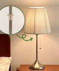 Total No Fuss Brass Lamp Hardware Set Featuring Snug Threaded Pipe Locknuts And Tough Rod Couplings For Easy Diy Lighting Assembly and showcase of a lamp with a visible brass coupler.