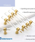25 Pack 5 Inch Crystal Acrylic Drawer Pulls With Brushed Brass Finish for cabinets, dressers, cupboards, wardrobes, kitchen, bathroom