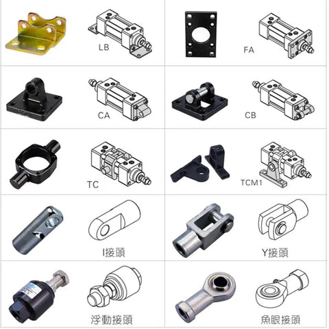CA Series Link Base Single Ear Mounting Bracket for Pneumatic Cylinders CA80 Iron accessory visual guide with various components