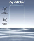 2 Pack Privacy Screen Protector For iPhone 16 Pro Max No Peeking Privacy Filter Anti Spy Tempered Glass 9H Hardness Military Grade Shatterproof Edge To Edge Coverage Case Friendly Fast Install, showing transparent screen with high transmittance and fingerprint resistant features.