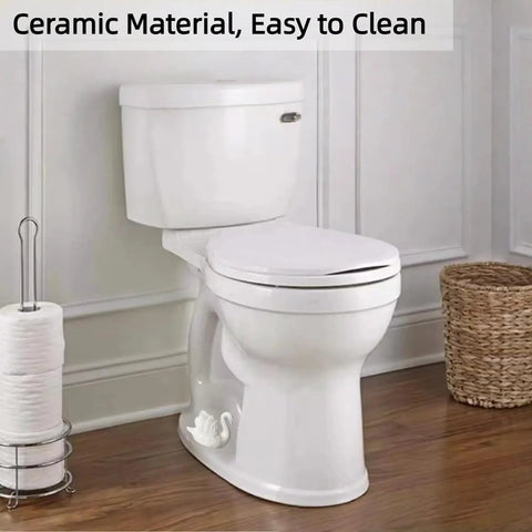 Upgrade Your Bathroom Game With Super Slick Ceramic Toilet Bolt Caps Featuring A Chic White Swan Design And Decorative Screw Covers That Totally Level Up Your Home Aesthetic And Keep Things Looking Fresh.
