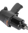 Half Inch Air Impact Wrench 880 Foot Pounds Torque Alloy Steel Pneumatic Impact Gun with black handle and square drive.