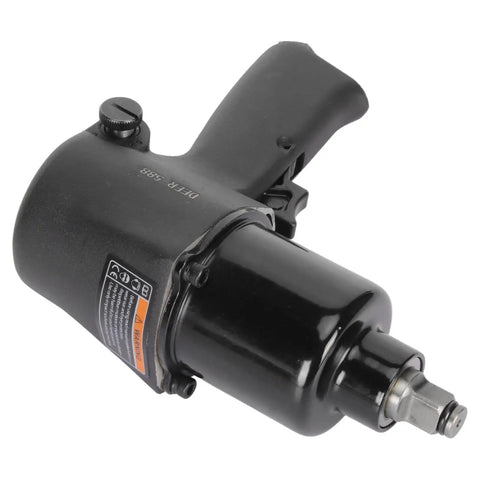 Half Inch Air Impact Wrench 880 Foot Pounds Torque Alloy Steel Pneumatic Impact Gun with black handle and square drive.