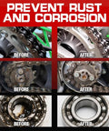 White Lithium Grease For Garage Doors And More Heavy Duty Multi Purpose Bearing And Gear Lubricant For Hinges Tracks Bearings Gears And Bikes Waterproof And Heat Resistant Automotive And Marine Use 1.76 Oz before and after rust prevention result