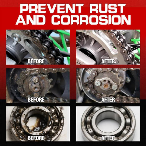 White Lithium Grease For Garage Doors And More Heavy Duty Multi Purpose Bearing And Gear Lubricant For Hinges Tracks Bearings Gears And Bikes Waterproof And Heat Resistant Automotive And Marine Use 1.76 Oz before and after rust prevention result
