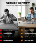 Comparison showing a Magnetic Helping Hands Soldering Tool Kit with 12 magnetic alligator clips and stand, highlighting stability and ease of use.