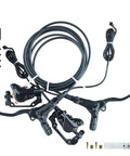 Heavy Duty Hydraulic Disc Brake Kit For Electric Kick Scooters Featuring Twin Front Rear Rotors Dual Calipers Master Levers Plus Two Pin Sm Connector with cables and accessories