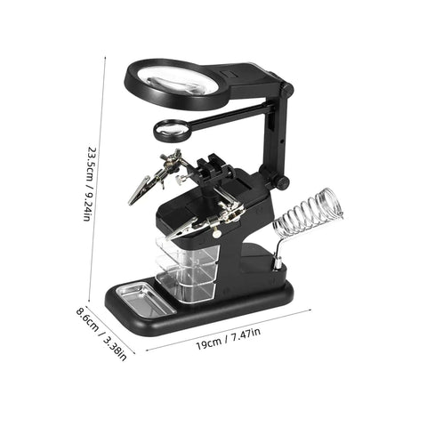 Rechargeable USB Welding Clip Light With Magnifier For Soldering And Repair On The Workbench Bright LED Clip On Work Lamp