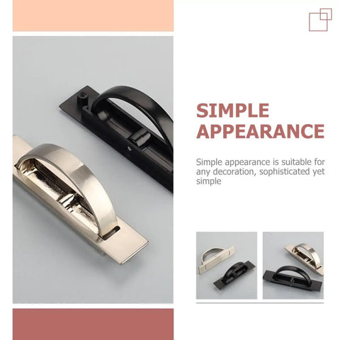 Zinc Alloy Cabinet Door Pull Handle With Rotatable Hidden Ring for Wardrobe and Drawers in brushed and black finish