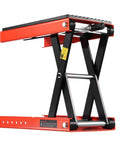 Side view of Heavy Duty Motorcycle Lift Stand With 1200 Lbs Capacity, Deepened Anti Slip Rubber, Solid Steel Scissor Jack