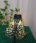 Frog Table Lamp Tiffany Style Stained Glass Accent Night Light showing multicolor stained glass on a green surface.