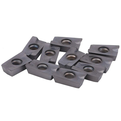 Beefy Carbide Turning Inserts For CNC Lathes, 10 Pack Model APMT1605PEER XM LF6018, top view, cemented carbide construction.