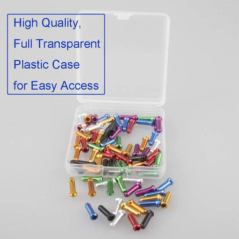 Colorful Bike Cable End Caps Set, Alloy End Crimps In Red Black Gold Silver Green Blue Purple Orange, 80 Pieces in case